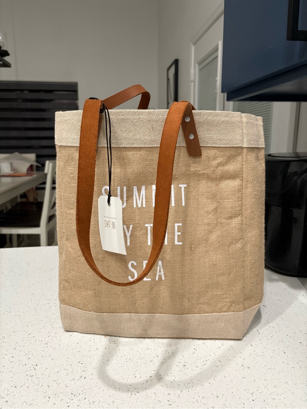 Apolis Original Market Bag Natural Canvas Tote SUMMIT BY THE SEA BEACH